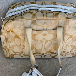 Coach logo weekend bag